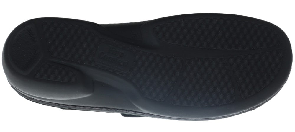 Finn Comfort Zeno Women's Sandal - Black Sirio Leather | Comfortable Stretch Panel - Grady’s Feet Essentials - Finn Comfort