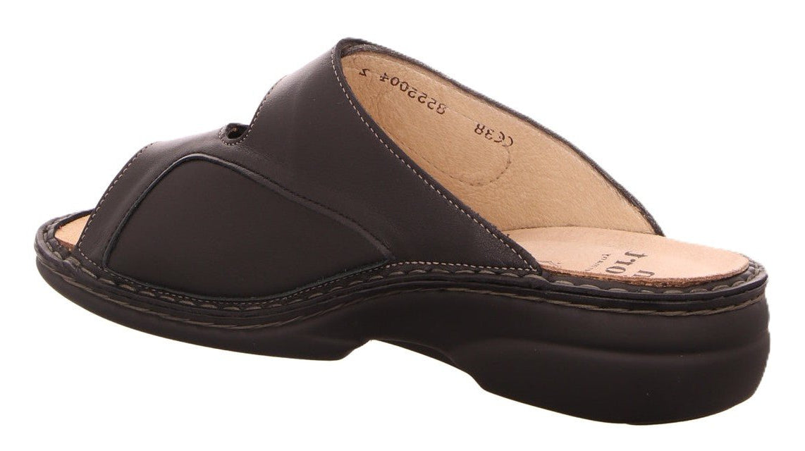 Finn Comfort Zeno Women's Sandal - Grey Black Zebra Leather | Comfortable Stretch Panel - Grady’s Feet Essentials - Finn Comfort