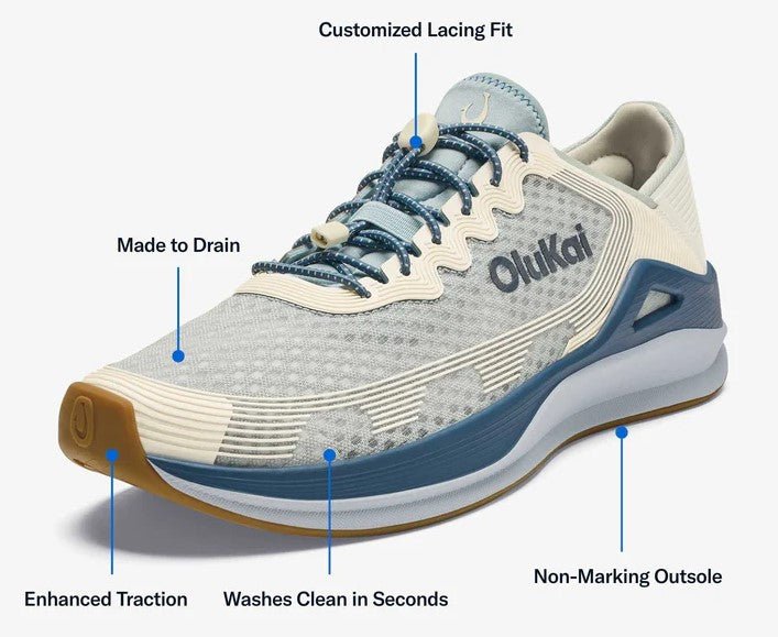 Olukai 'Ahi Men’s Sneakers Shoes Blue Pearl / White Sand - Grady’s Feet Essentials - OluKai
