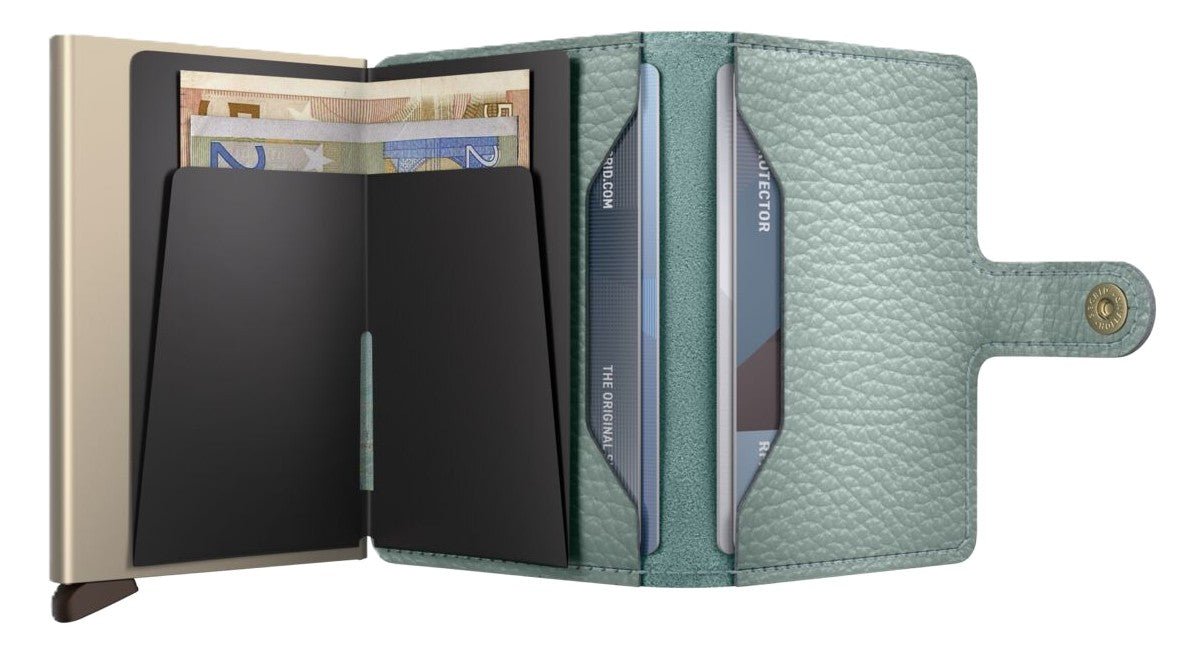 Secrid Miniwallet - Pebble Sea Green Leather | RFID Safe - Grady’s Feet Essentials - Secrid