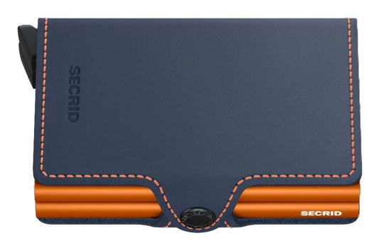 Secrid Twinwallet - Matte Nightblue & Orange Leather | RFID Safe - Grady’s Feet Essentials - Secrid