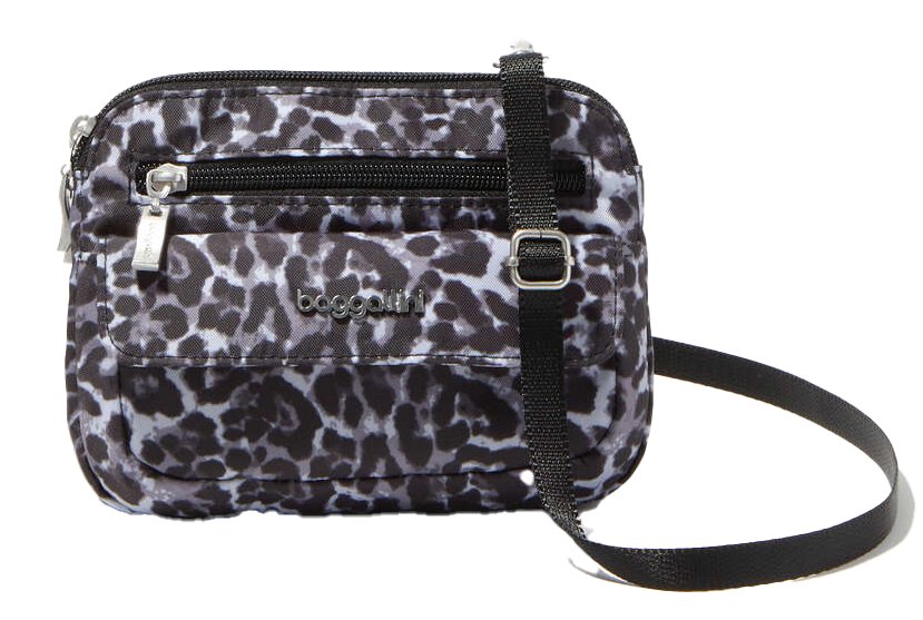 Baggallini Gray fashion Cheetah Crossbody Purse Bag