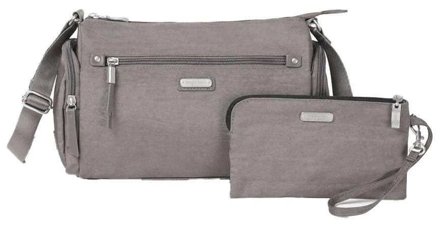 Baggallini Road Trip Hobo and RFID Phone Wristlet Sterling Shimmer - Grady’s Feet Essentials - Baggallini