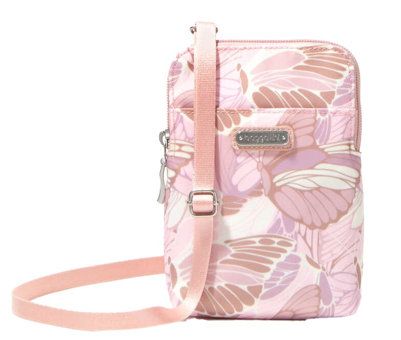 Baggallini Take Two RFID Bryant Crossbody Pink Butterfly Grady s