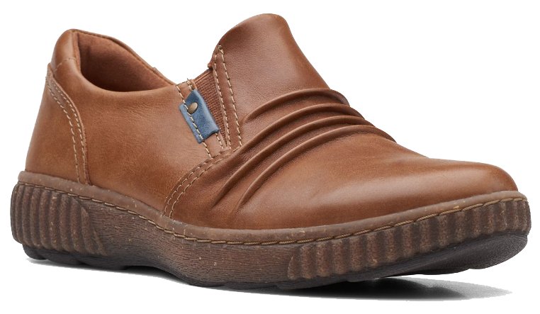 Clarks Magnolia Faye Slip-On Dark Tan - Grady’s Feet Essentials - Clarks