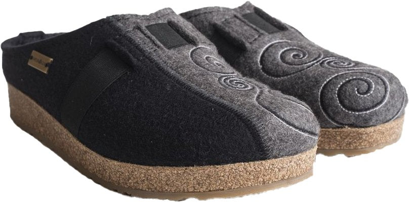 Haflinger Women's Magic Black and Grey Clog - Grady’s Feet Essentials - Haflinger