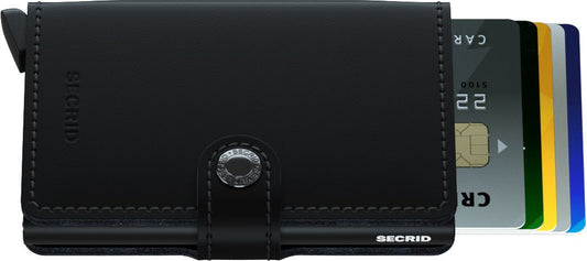 Secrid Mini Wallet Black Matte Leather - Grady’s Feet Essentials - Secrid