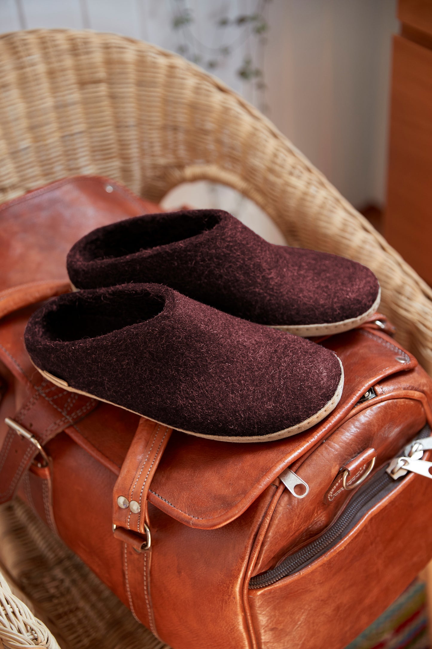 Glerups Slip-On with Leather Sole - Beet