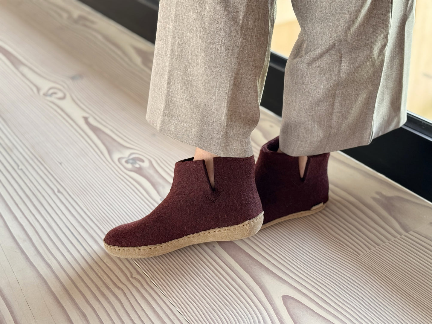 Glerups Boot with Leather Sole - Beet