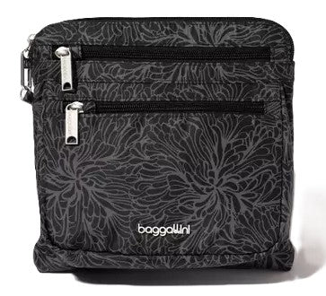Baggallini Securtex Anti-Theft Crossbody Bag Midnight Blossom
