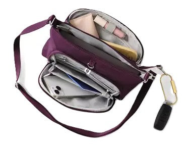 Baggallini Securtex Anti-Theft Keepsake Crossbody Bag Mulberry