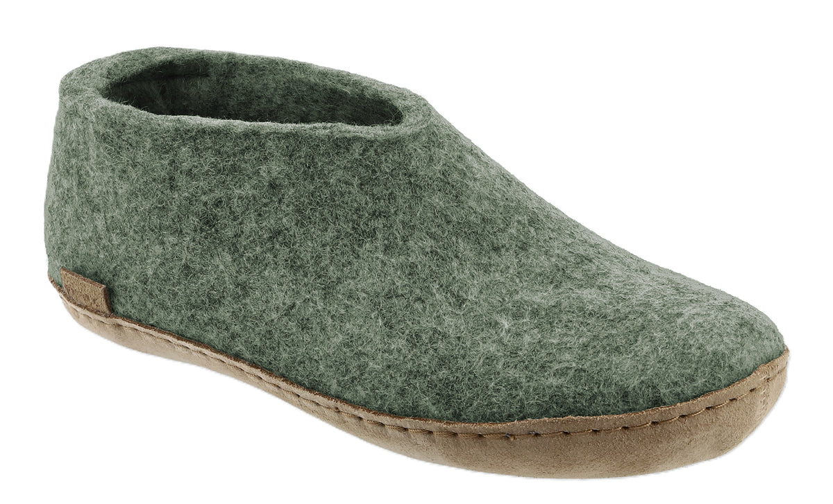 Glerups Shoe with Leather Sole - Moss