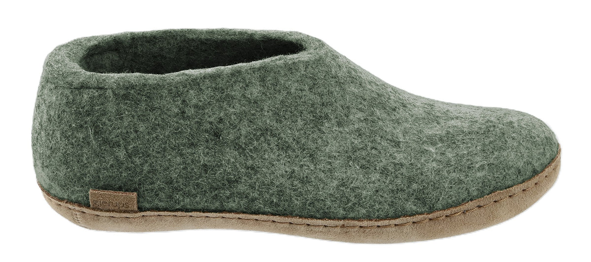 Glerups Shoe with Leather Sole - Moss
