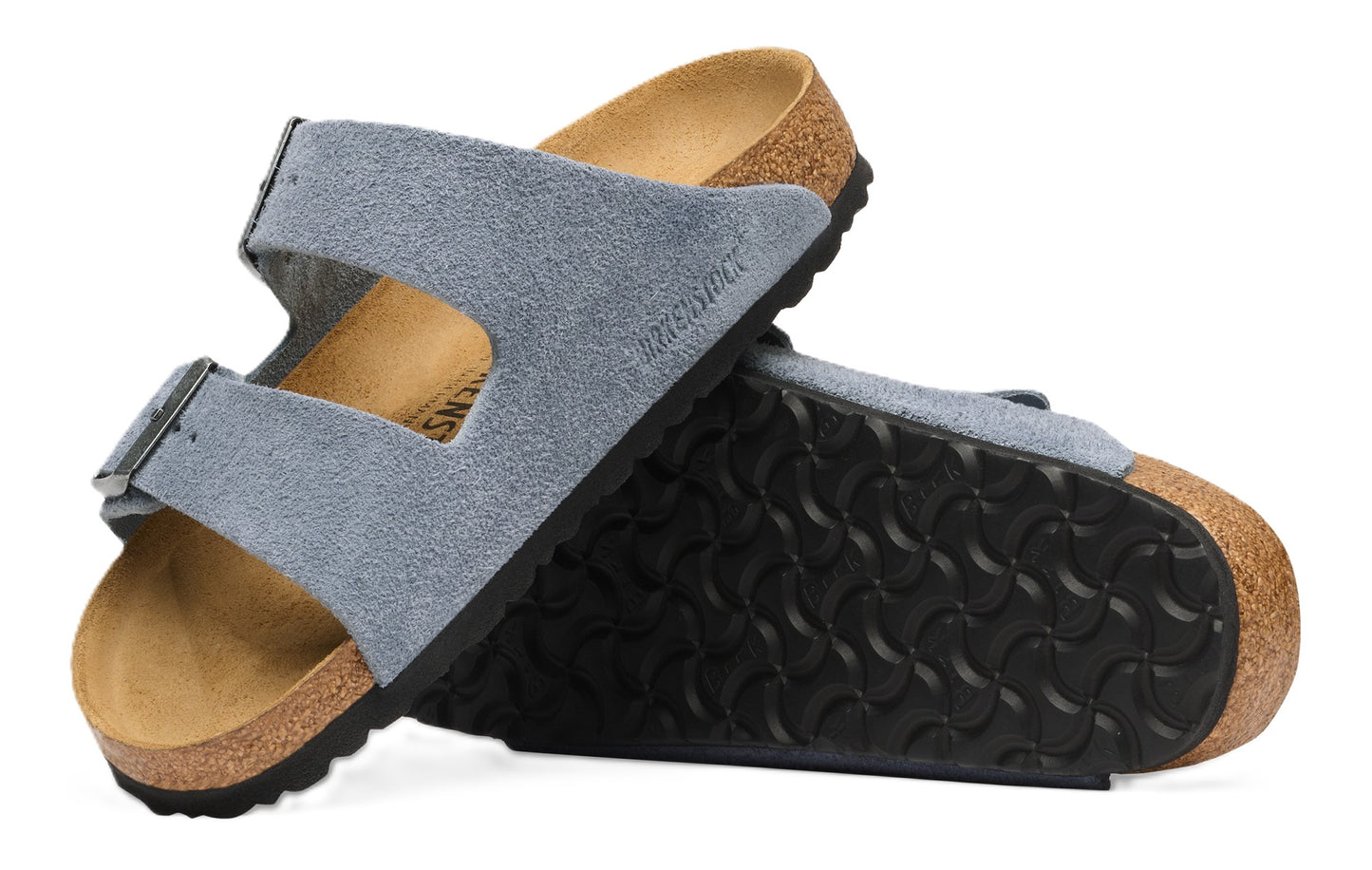 Birkenstock Arizona Sandals - Stone Blue Suede Leather