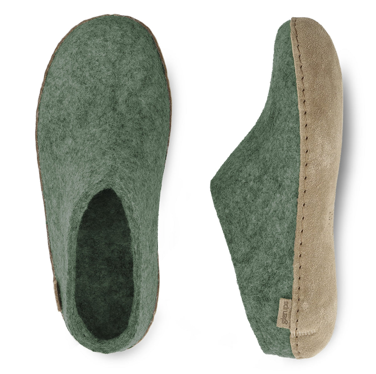 Glerups Slip-On with Leather Sole - Moss