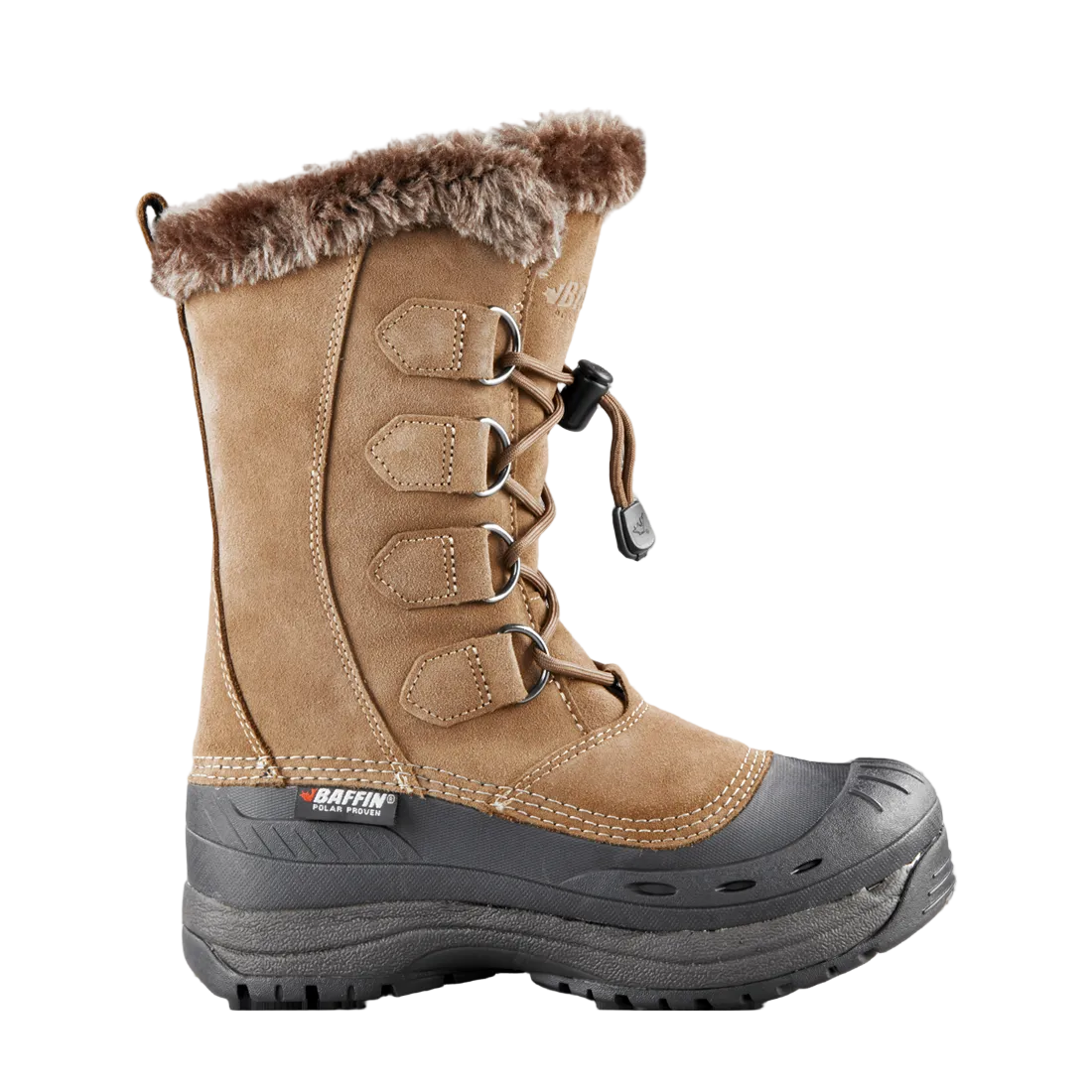 Baffin Chloe Women's Winter Boot - Taupe Suede Leather with Rubber