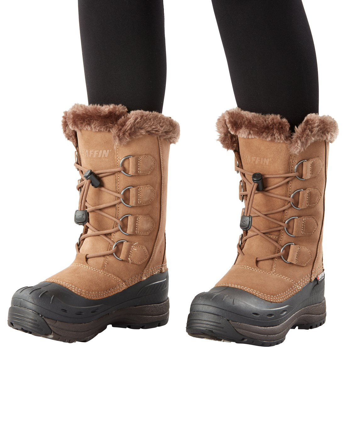 Baffin Chloe Women's Winter Boot - Taupe Suede Leather with Rubber
