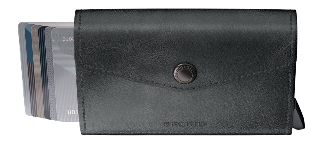 Secrid Envelope Wallet - Vintage Black Leather | RFID Safe