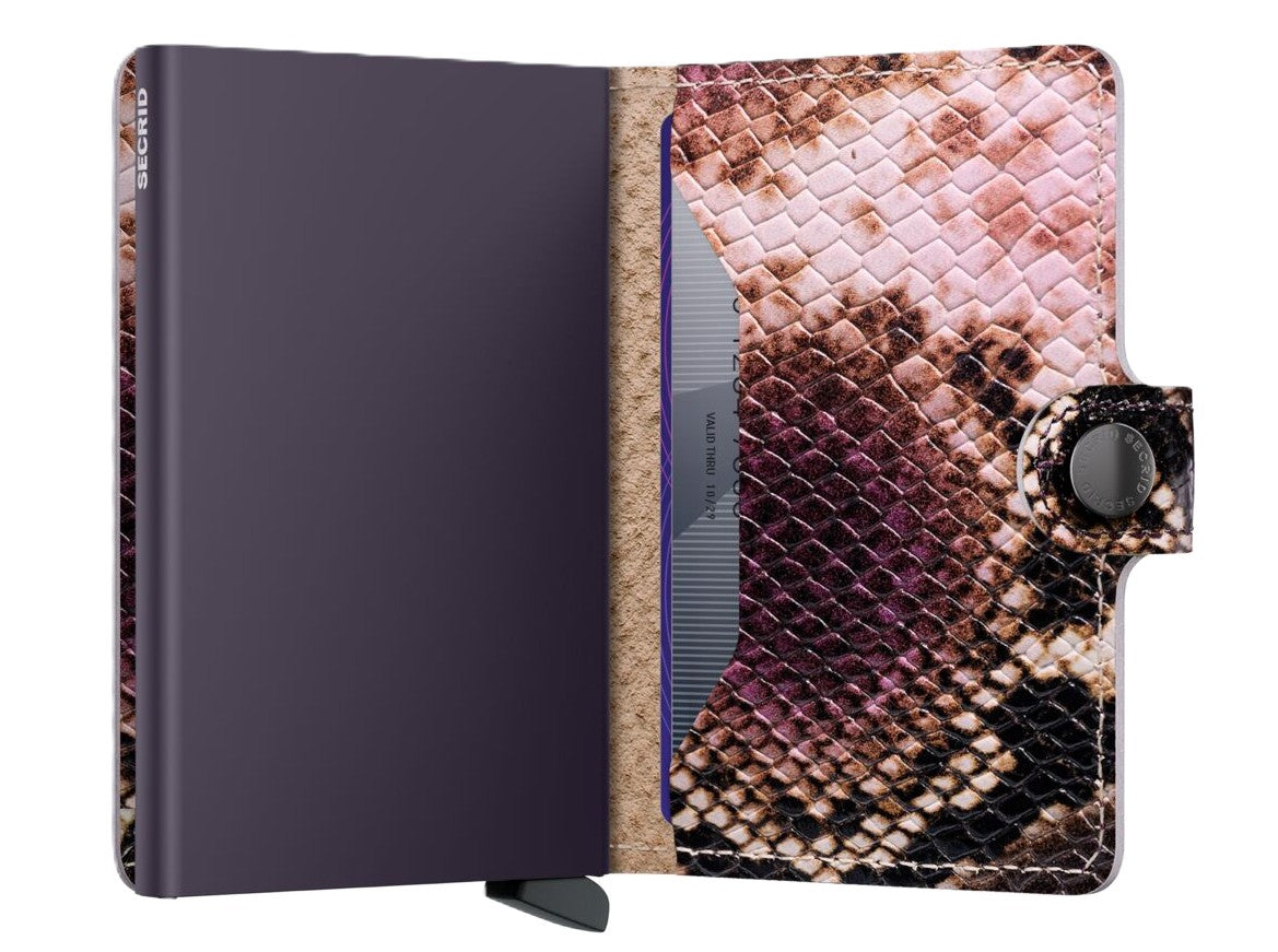 Secrid Miniwallet - Serpent Purple Leather | RFID Safe