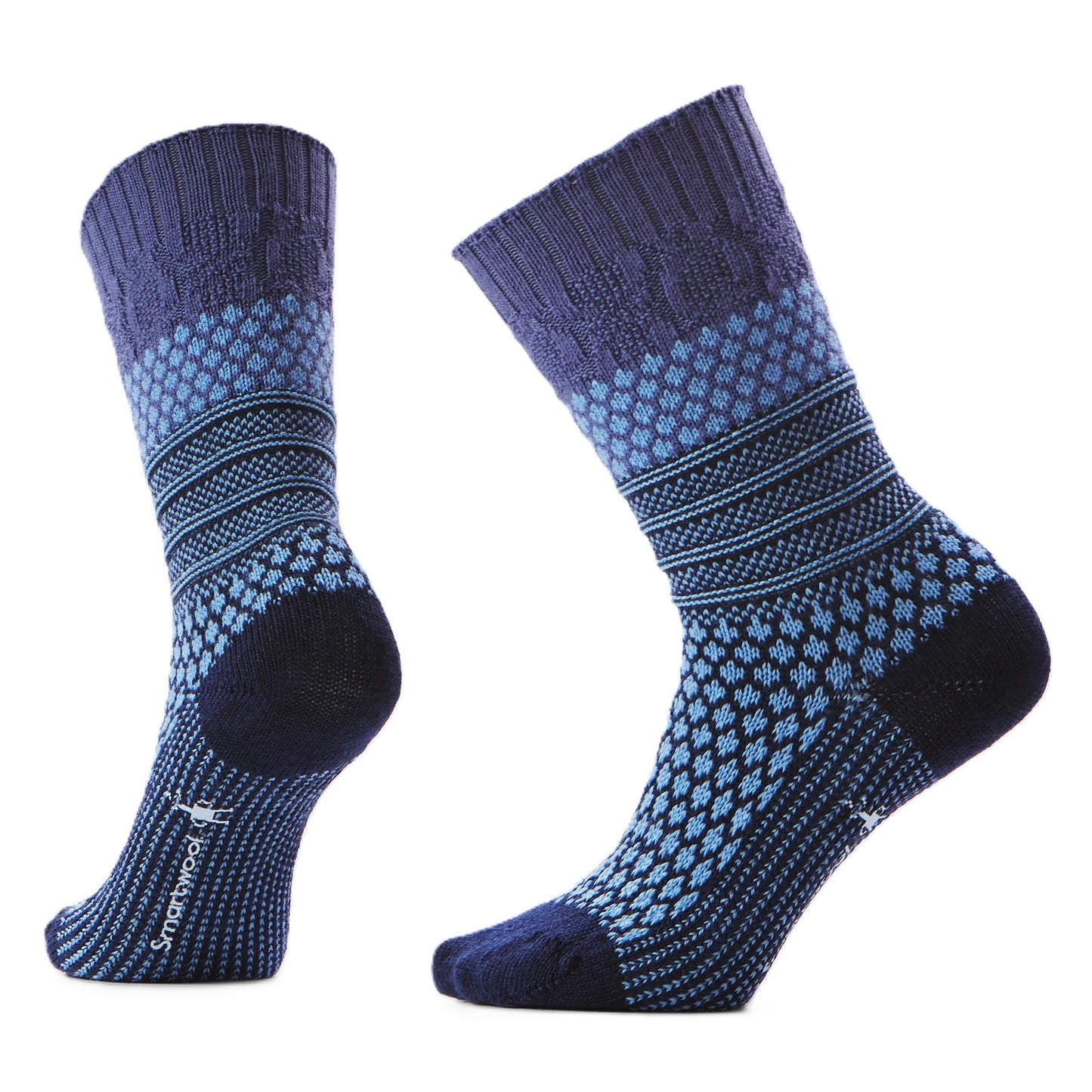 Smartwool Everyday Cozy Popcorn Cable Crew Socks - Serene Blue | Full Cushion