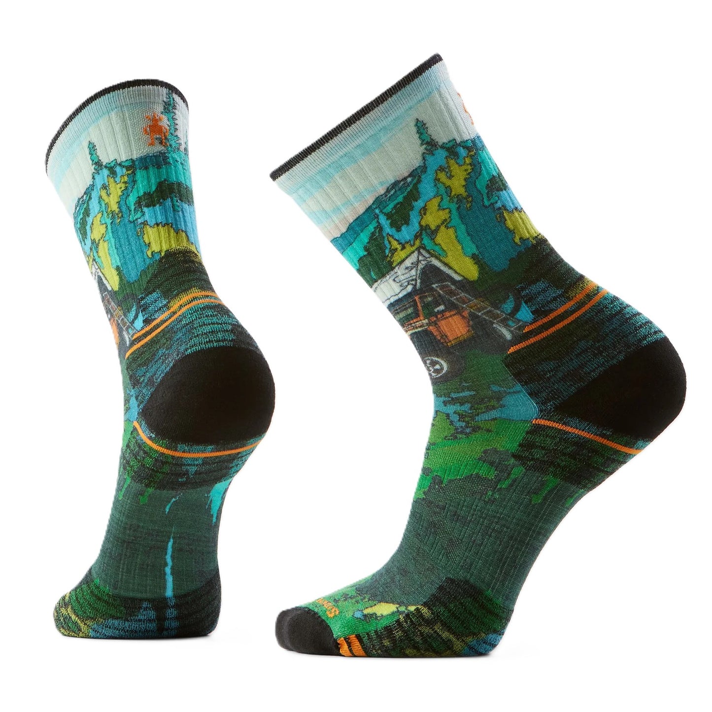 Smartwool Hike Trail Trekker Print Crew Socks - Winter Moss | Targeted Cushion