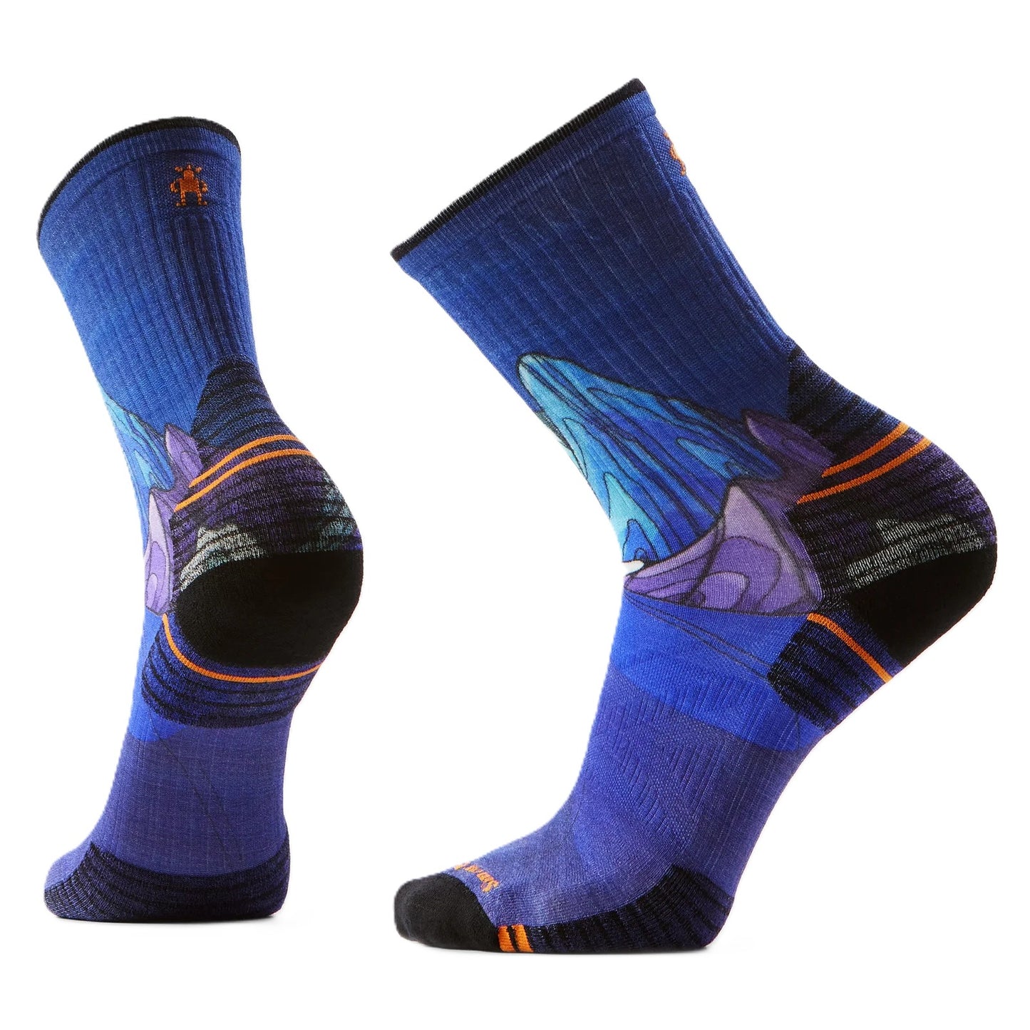 Smartwool Hike Mountain Myth Print Crew Socks - Deep Navy | Targeted Cushion