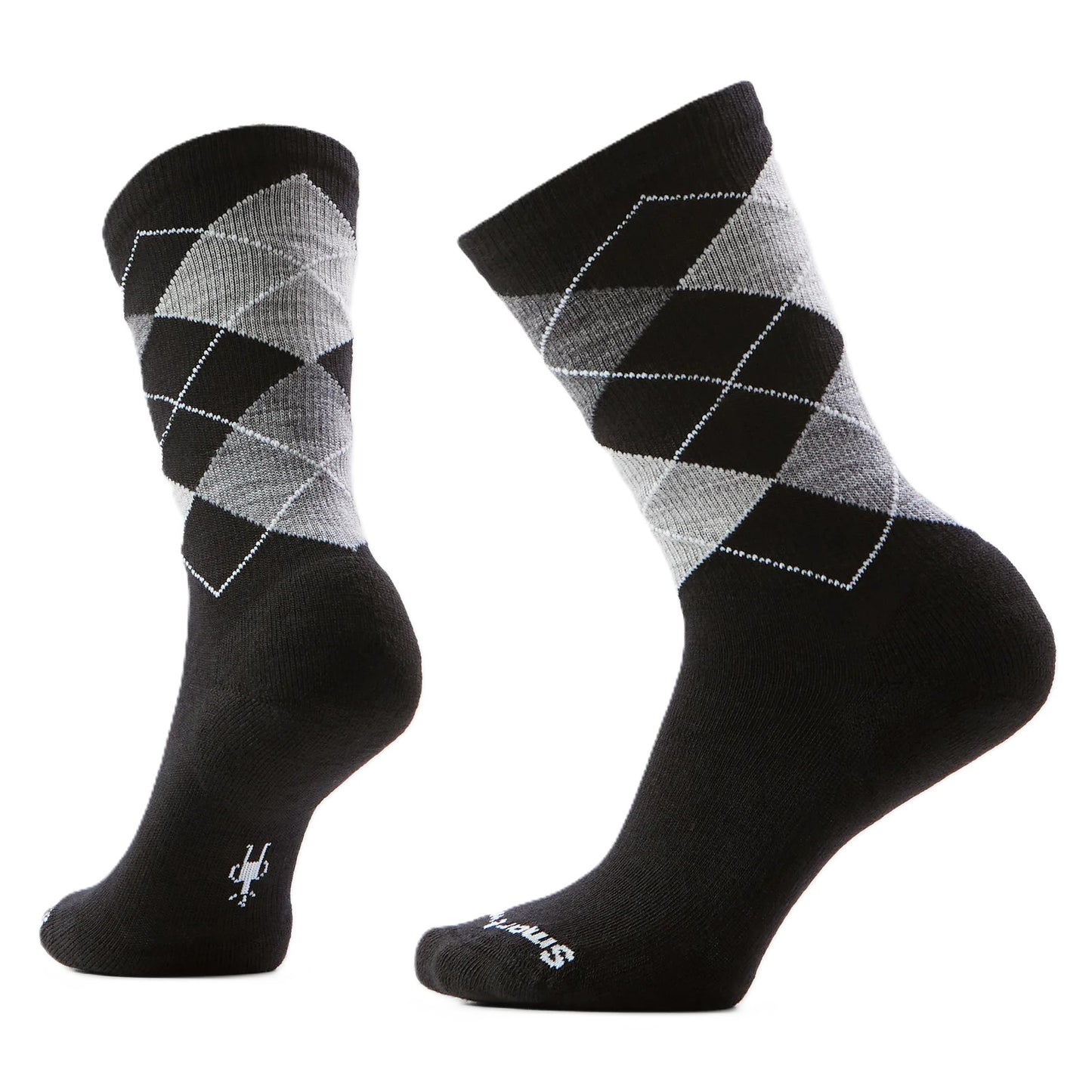 Smartwool Everyday Diamond Jim Argyle Crew Socks - Ash | Targeted Cushion
