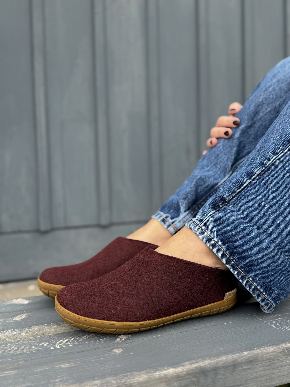 Glerups Slip-On with Rubber Sole - Beet
