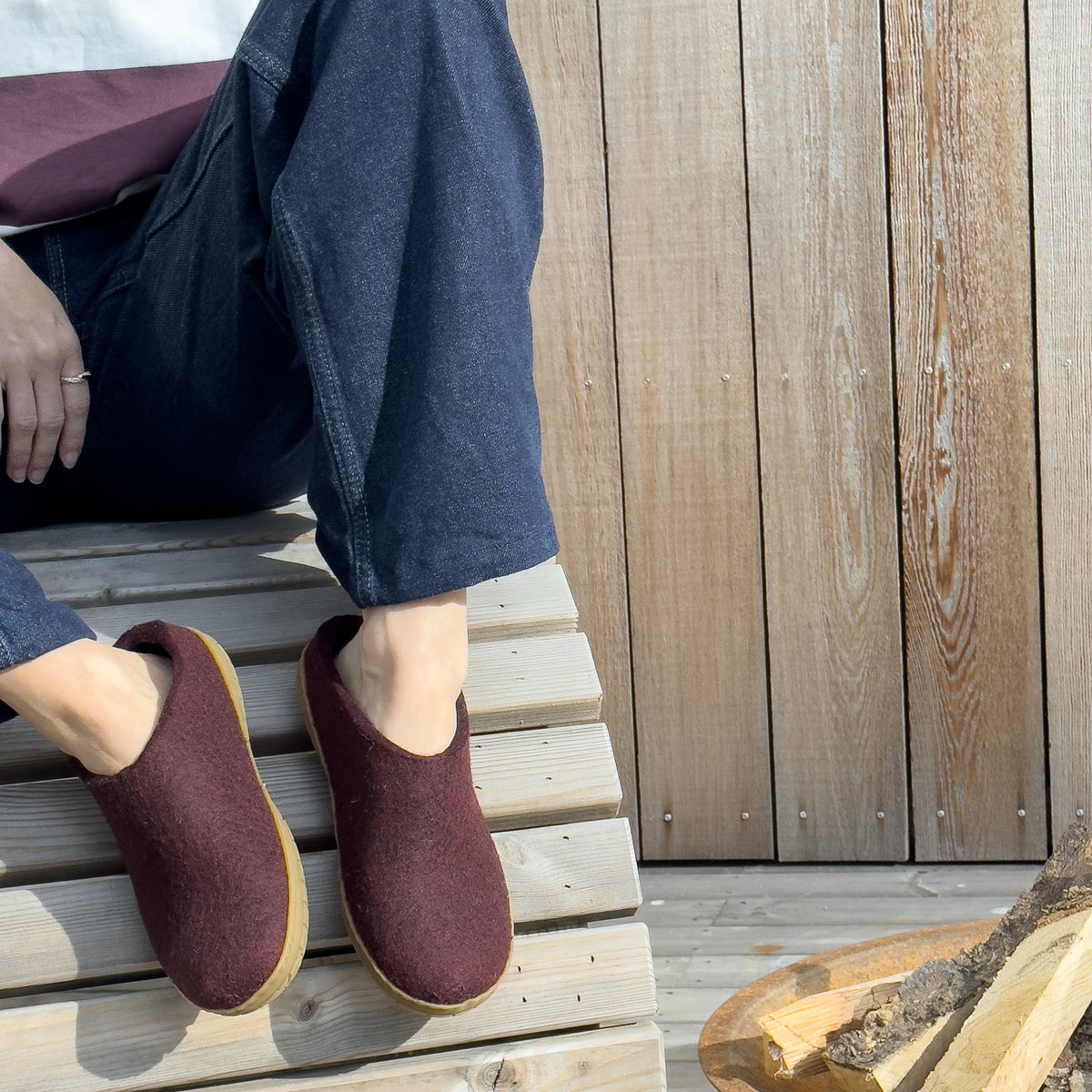 Glerups Slip-On with Rubber Sole - Beet