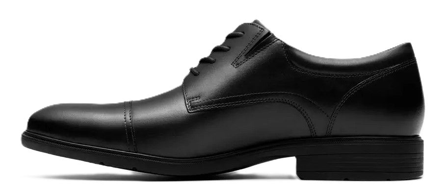 Clarks Men's Steadwell Cap Lace - Black Leather Dress Shoe