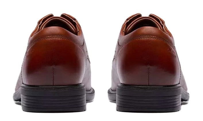 Clarks Men's Steadwell Lace - Dark Tan Leather Dress Shoe