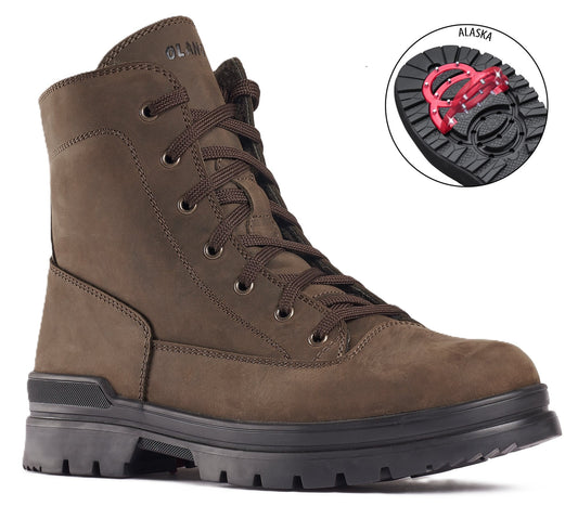 Olang Vick Caffe Men's Winter Boots | Warm & Waterproof with Grips