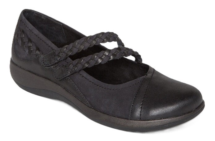 Aetrex Annie Mary Jane - Black Leather | Removable Footbed - Grady’s Feet Essentials - Aetrex