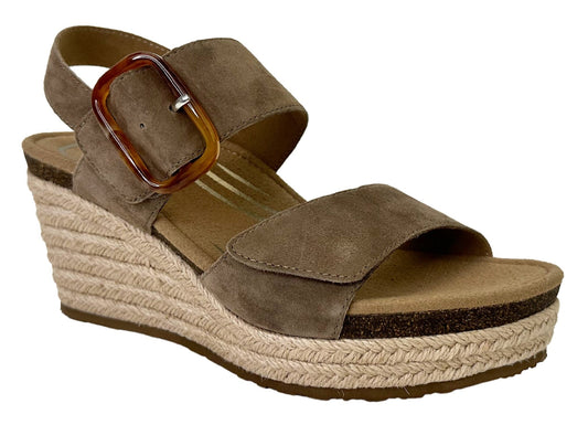 Aetrex Ashley Arch Support Wedge Taupe Leather - Grady’s Feet Essentials - Aetrex