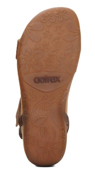 Aetrex Gabby Women's Sandals - Cognac Multi | Adjustable Quarter Strap, Supportive Fit - Grady’s Feet Essentials - Aetrex