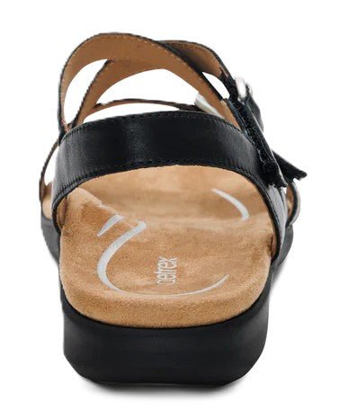 Aetrex Hadley Women's Sandal - Black Leather | Adjustable Quarter Strap with Arch Support - Grady’s Feet Essentials - Aetrex
