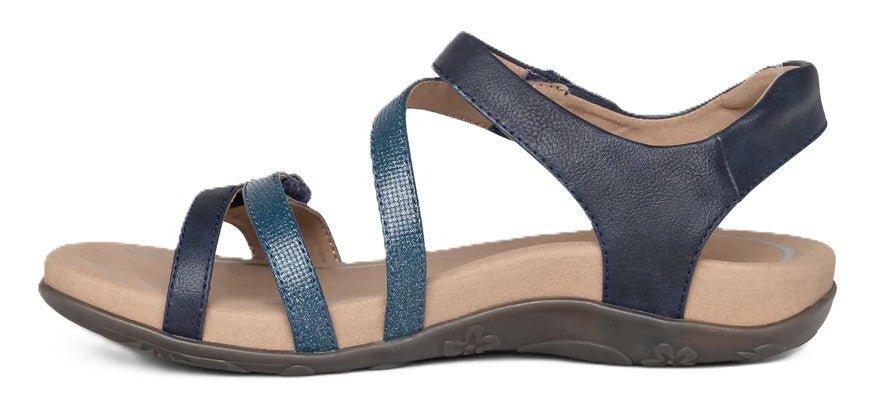 Aetrex Jess Women's Sandals - Navy | Adjustable Quarter Strap, Supportive Fit - Grady’s Feet Essentials - Aetrex