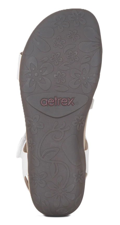 Aetrex Jess Women's Sandals - White | Adjustable Quarter Strap, Supportive Fit - Grady’s Feet Essentials - Aetrex