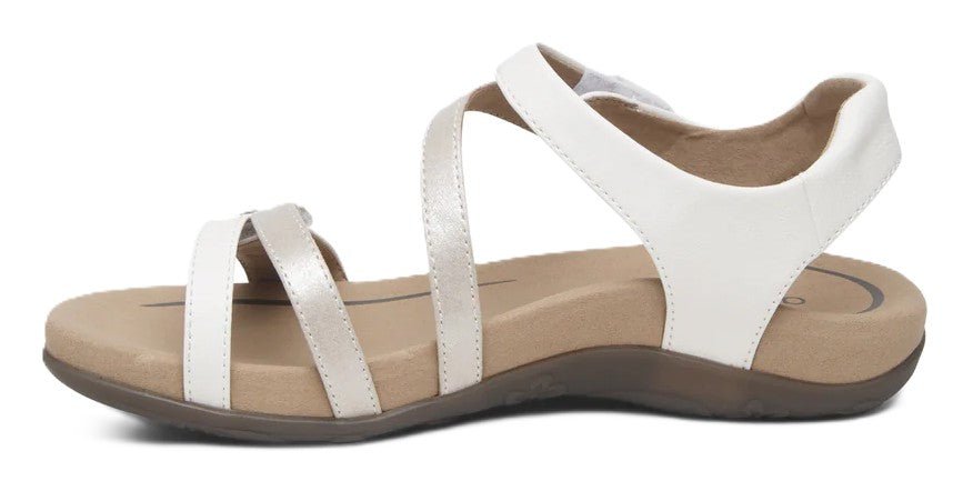 Aetrex Jess Women's Sandals - White | Adjustable Quarter Strap, Supportive Fit - Grady’s Feet Essentials - Aetrex