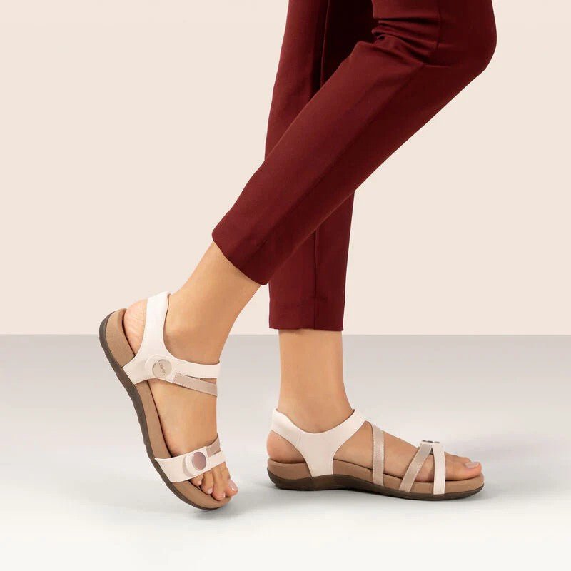 Aetrex Jess Women's Sandals - White | Adjustable Quarter Strap, Supportive Fit - Grady’s Feet Essentials - Aetrex