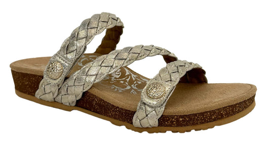 Aetrex Josie Braided Slide Champagne - Grady’s Feet Essentials - Aetrex