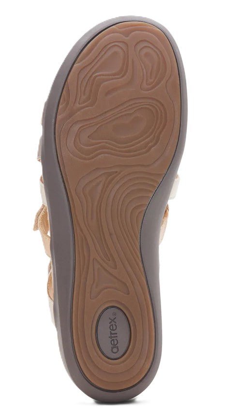Aetrex Kasey Sandal - Off White Leather | Adjustable Slide with Arch Support - Grady’s Feet Essentials - Aetrex