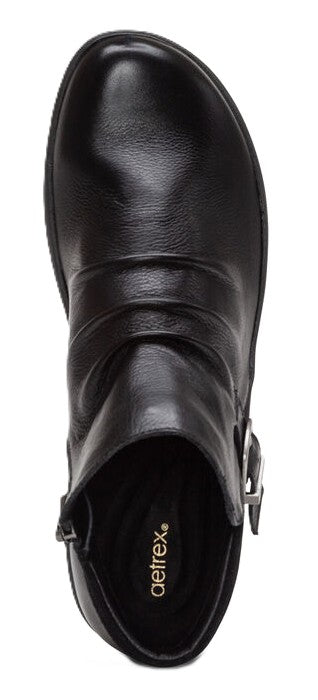 Aetrex Luna Ankle Boot - Black Leather | Removable Footbed - Grady’s Feet Essentials - Aetrex
