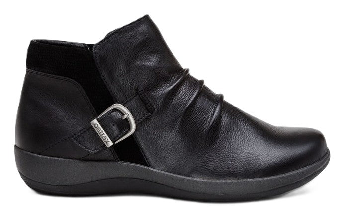 Aetrex Luna Ankle Boot - Black Leather | Removable Footbed - Grady’s Feet Essentials - Aetrex