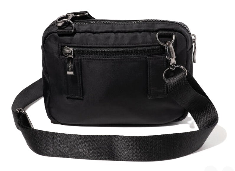 Baggallini Modern Double Zip Crossbody Black Twill - Grady’s Feet Essentials - Baggallini