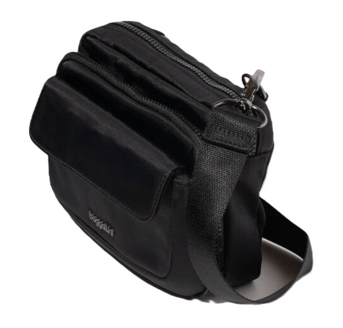 Baggallini Modern Double Zip Crossbody Black Twill - Grady’s Feet Essentials - Baggallini