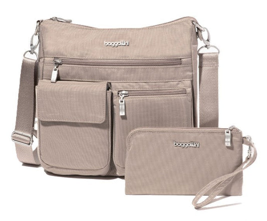 Baggallini Modern Everywhere Slim Crossbody Bag in Moonrock | RFID Safe - Grady’s Feet Essentials - Baggallini