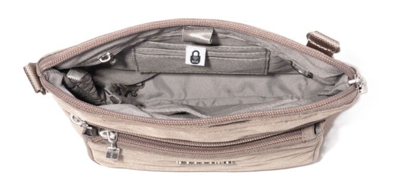 Baggallini Modern Pocket Crossbody Bag - Moonrock | RFID Protected Pocket - Grady’s Feet Essentials - Baggallini