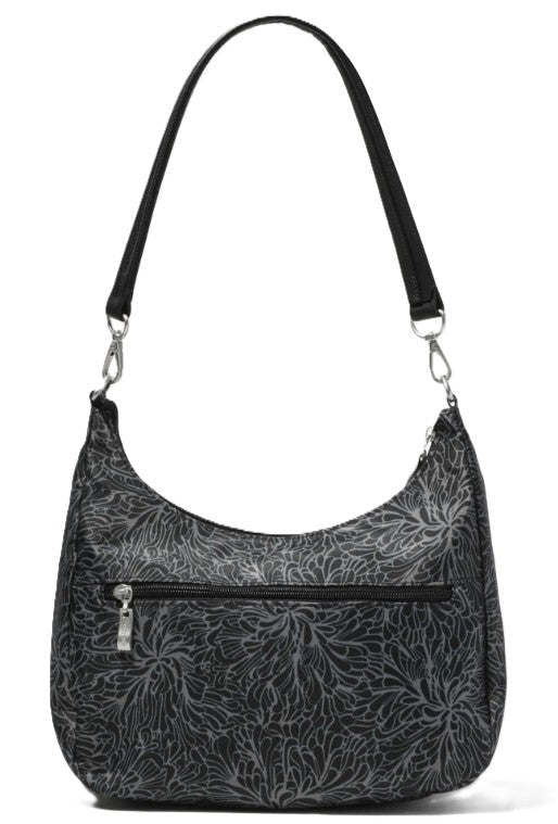Baggallini Modern Pocket Half Moon Bag in Midnight Blossom - Grady’s Feet Essentials - Baggallini