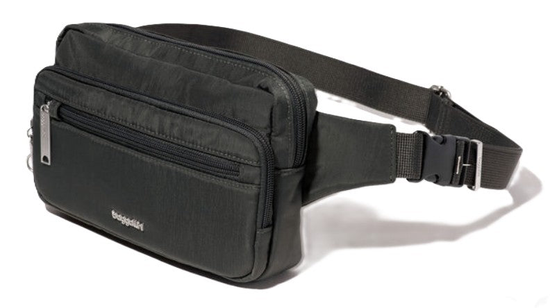 Baggallini Securtex Anti - Theft Belt Bag Sling Charcoal - Grady’s Feet Essentials - Baggallini